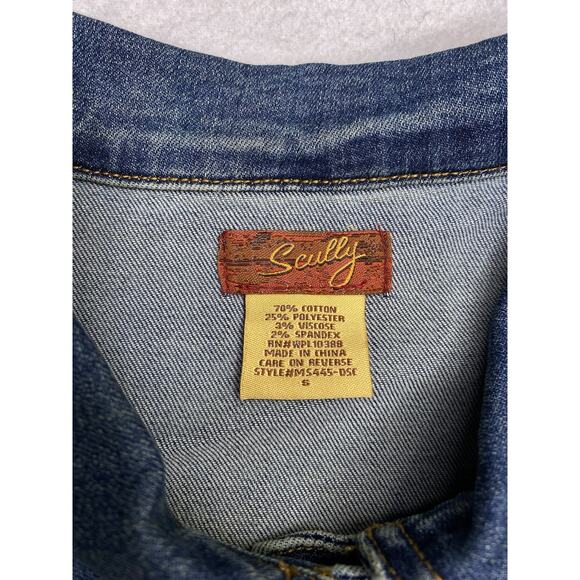 Scully Western Aztec Boho Embroidered Denim Sweater Jean Jacket Women’s Small - Picture 6 of 11